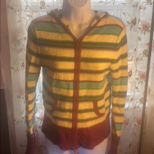 DELiAS striped zip up hoodie